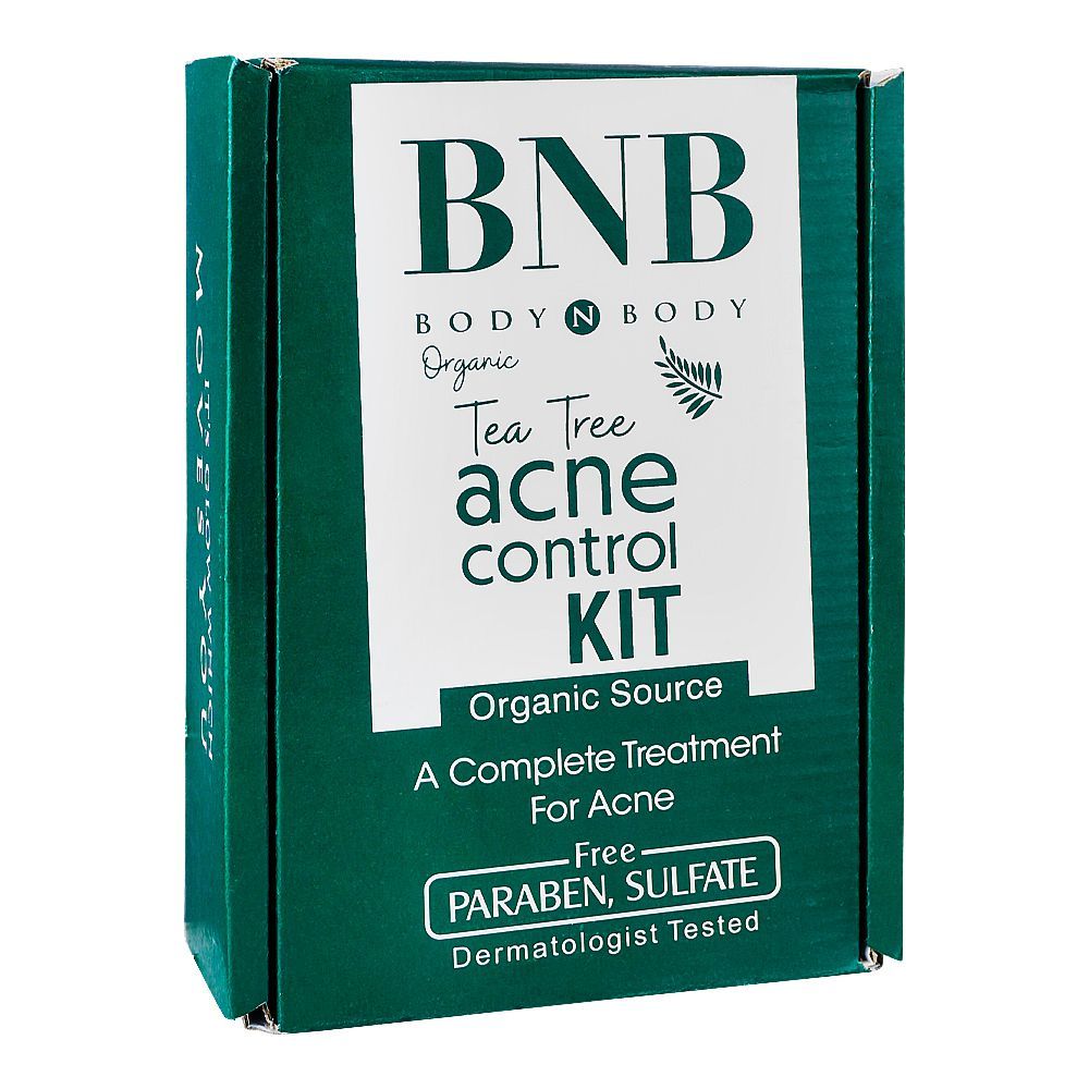 BNB Organic Tea Tree Acne Control Kit, Serum, Face Wash, Gel, Mask
