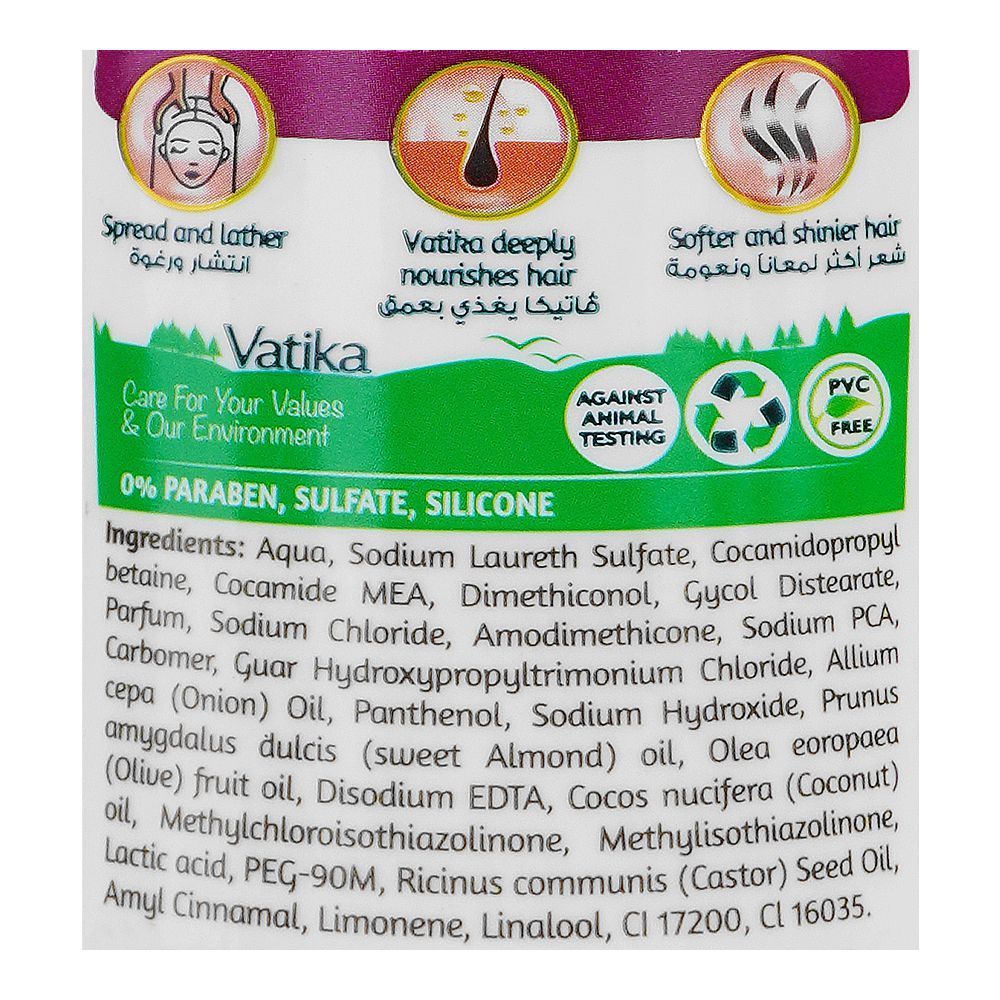 Dabur Vatika Onion Hair Fall Control Shampoo With Nourishing Oils, Scalp Nourishment, 185ml