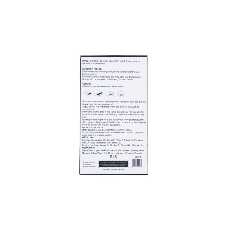 RIVAJ-UK Charcoal Face Wax Strips