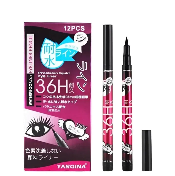 Yanqina Makeup eyeliner 36H Waterproof Eyeliner Long lasting Eyeliner Pen - Black